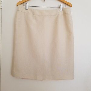 Calvin Klein Linen Blend Pencil Skirt, Ivory, 12